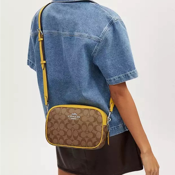 Authentic COACH Coated signature canvas/smooth leather zip top Crossbody - Picture 15 of 16